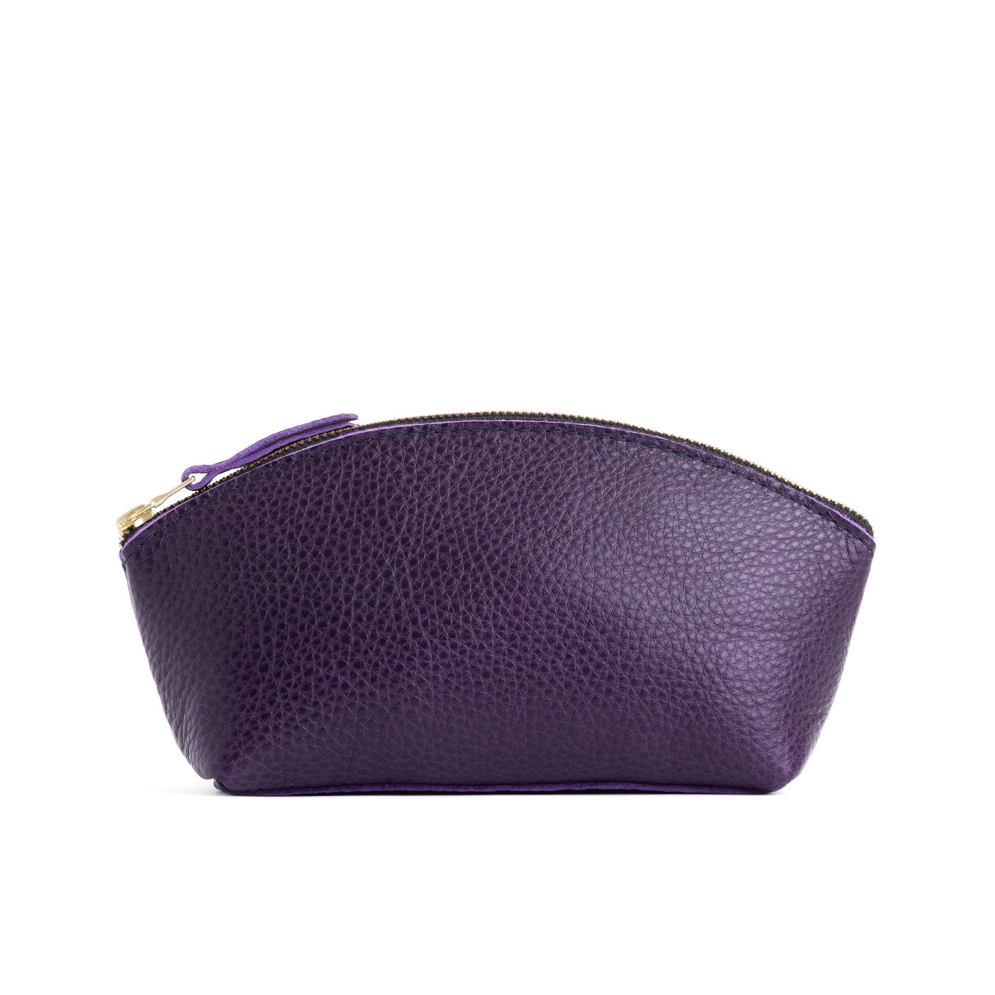 Empire*Eclipse | Spacious leather makeup bag with curved seams and top zipper