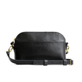 Pebbled--black Classic | Dome shaped crossbody purse with front and back pockets