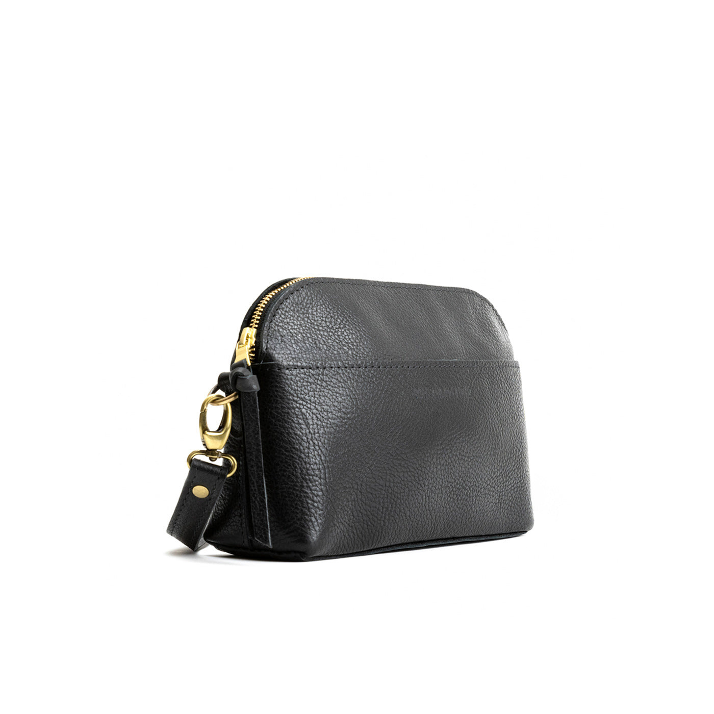 Pebbled--black*Classic | Dome shaped crossbody purse with front and back pockets