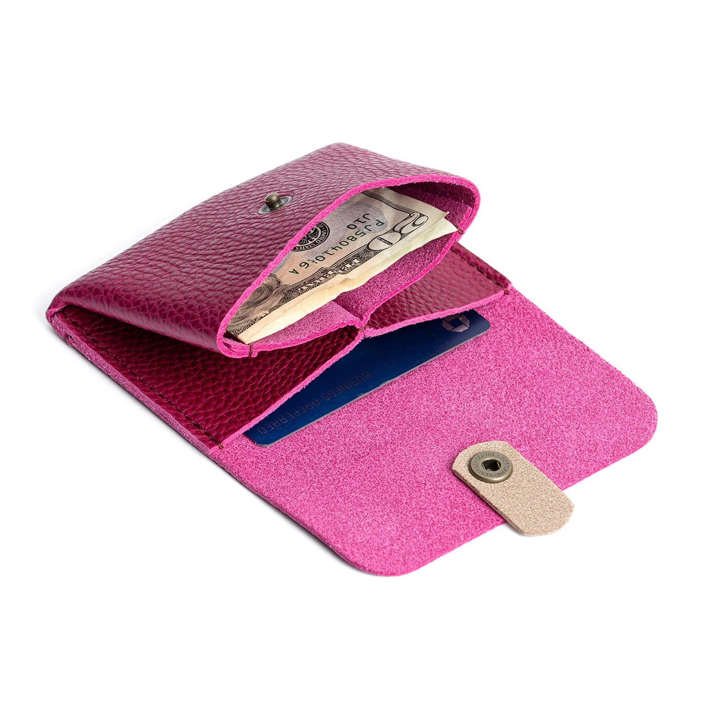 Cosmo | Open envelope snap wallet with contrast pull tab