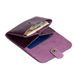 Plum | Open envelope snap wallet with contrast pull tab