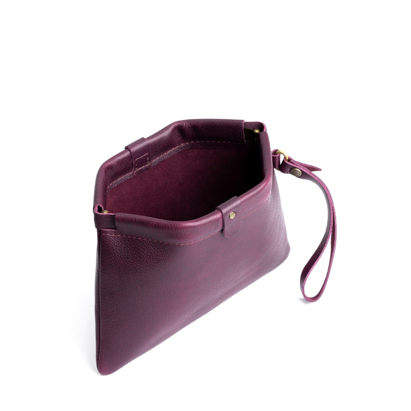 Plum | Rectangular clutch with removable wristlet