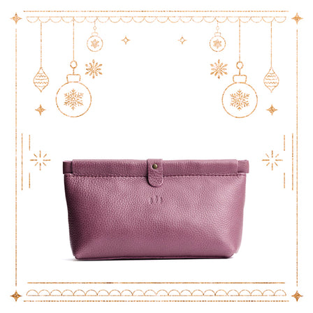 Kyoto | Leather pouch with frame top closure and leather pull tab