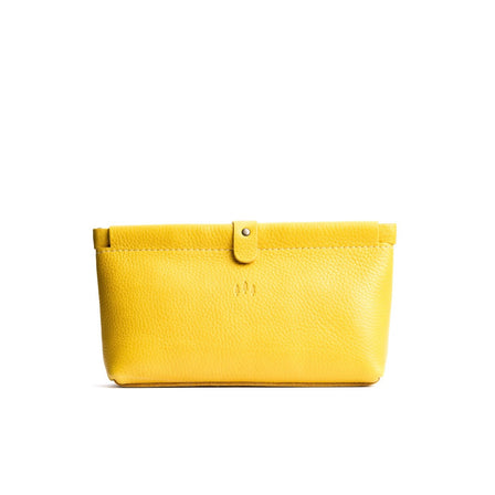 Naples | Leather pouch with frame top closure and leather pull tab