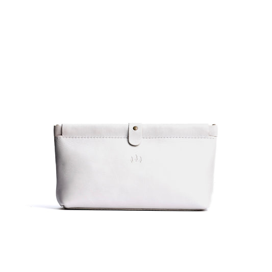 Pearl | Leather pouch with frame top closure and leather pull tab