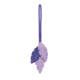 Lavender | Leather three feather tassel 