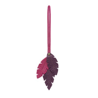 Plum | Leather three feather tassel 