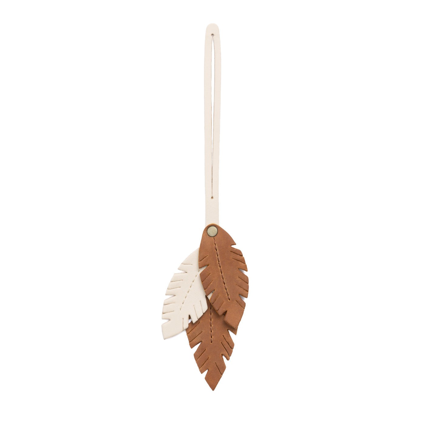 Wheat | Leather three feather tassel 