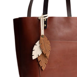 Wheat | Leather three feather tassel 