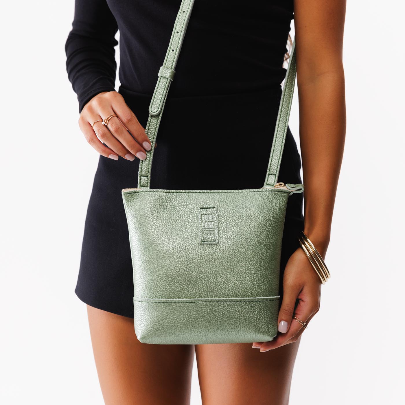 Beetle | Small rectangular crossbody purse with top zipper and interior pocket