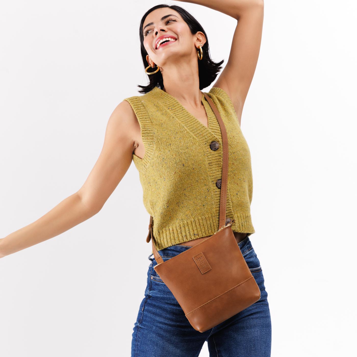 Biscotti | Small rectangular crossbody purse with top zipper and interior pocket