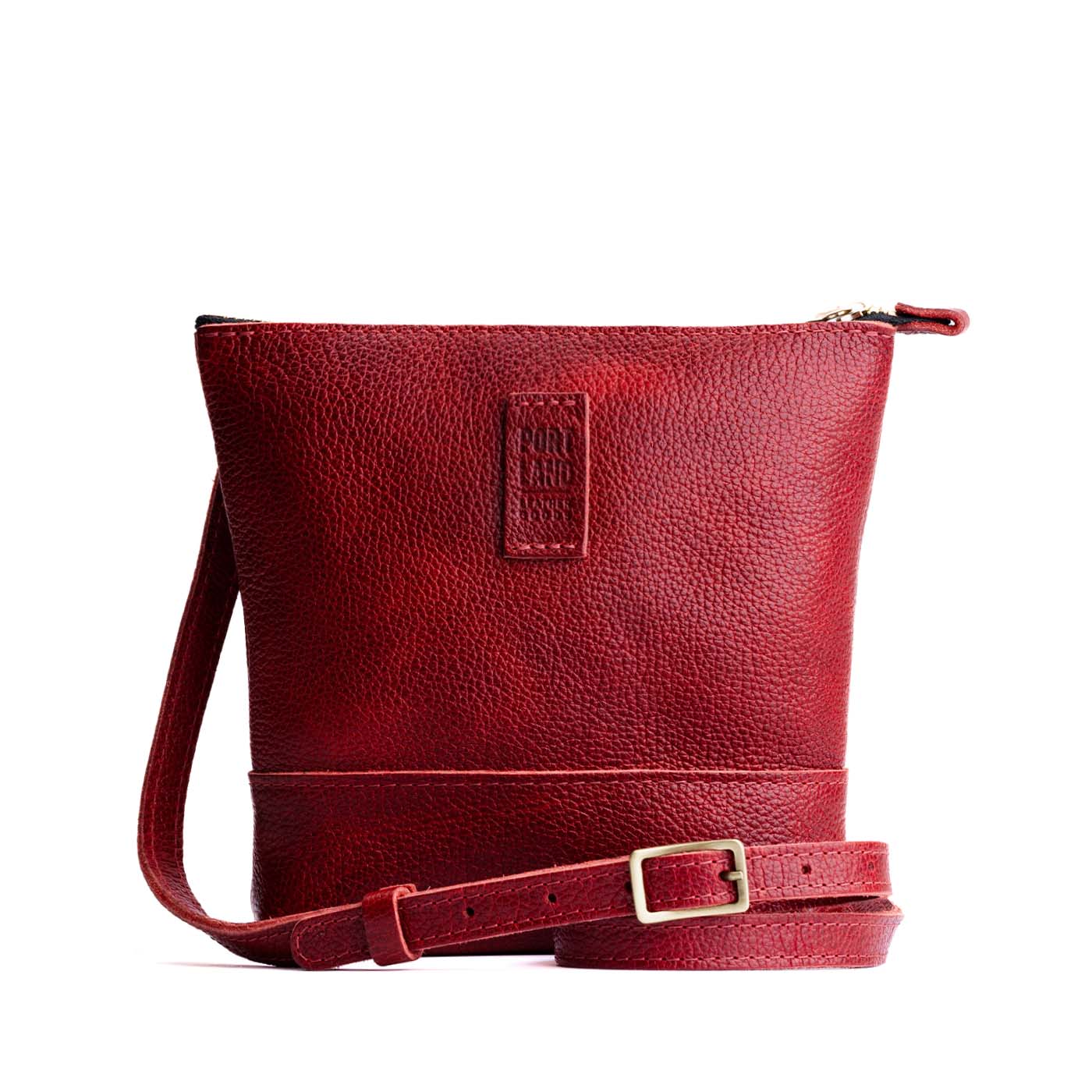 Chili Red | Small rectangular crossbody purse with top zipper and interior pocket