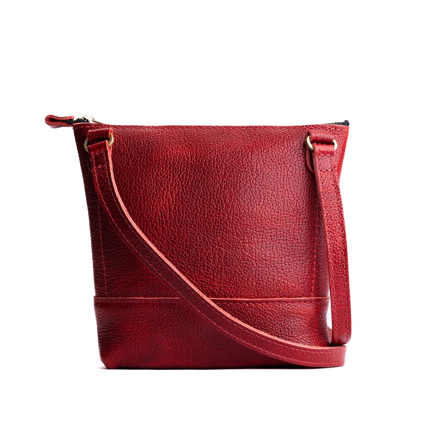 Chili Red | Small rectangular crossbody purse with top zipper and interior pocket