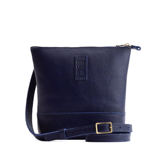 Cobalt | Small rectangular crossbody purse with top zipper and interior pocket