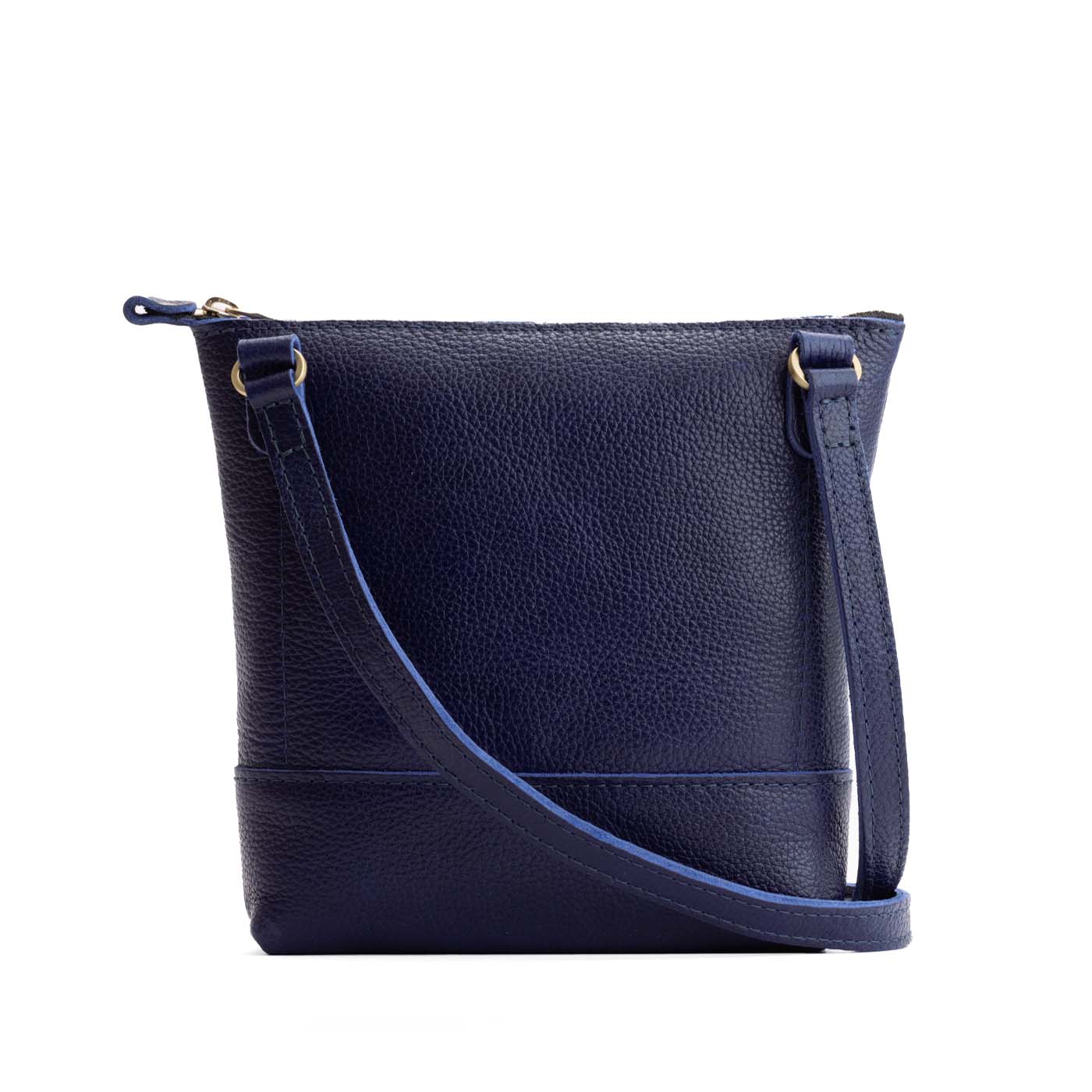 Cobalt | Small rectangular crossbody purse with top zipper and interior pocket