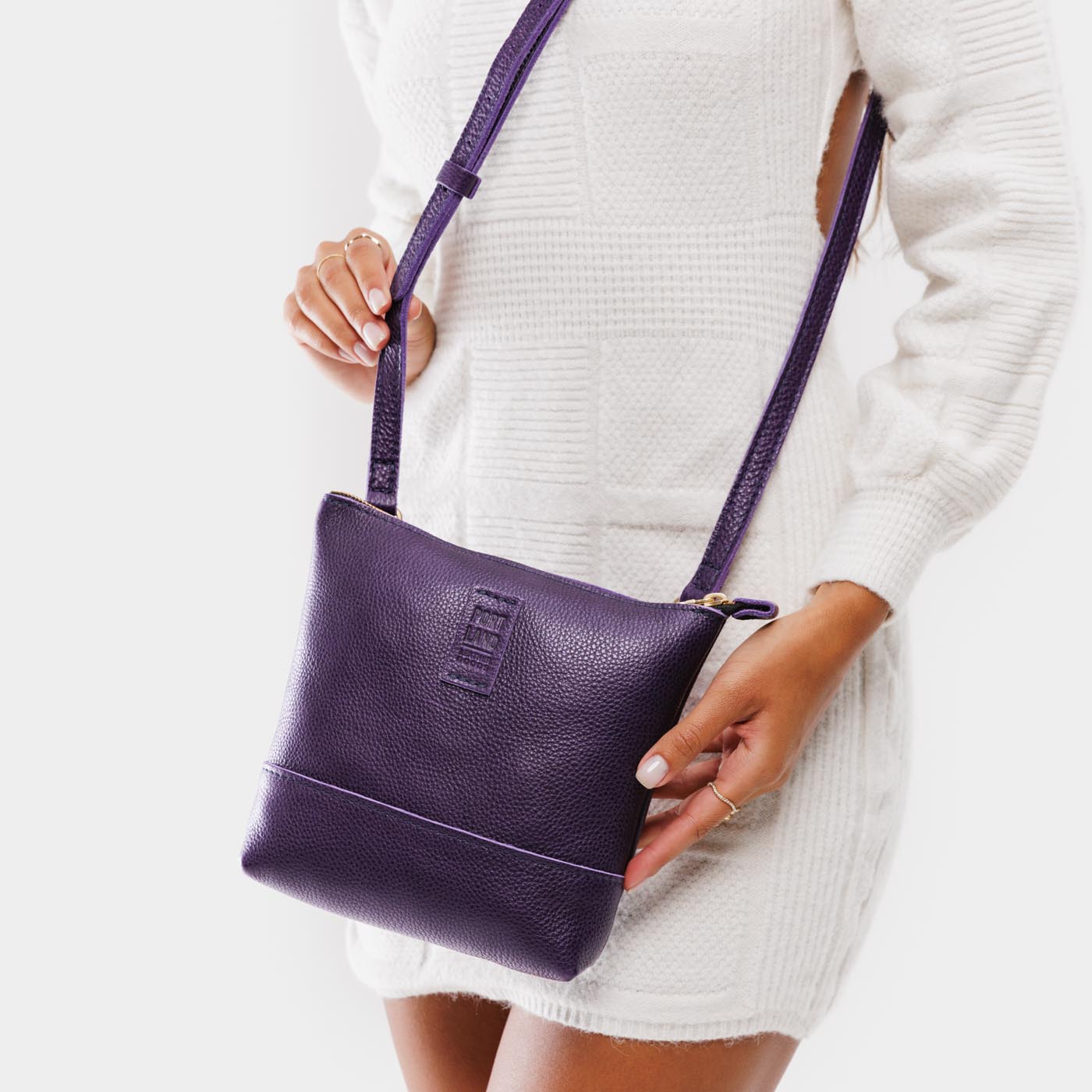 Empire | Small rectangular crossbody purse with top zipper and interior pocket