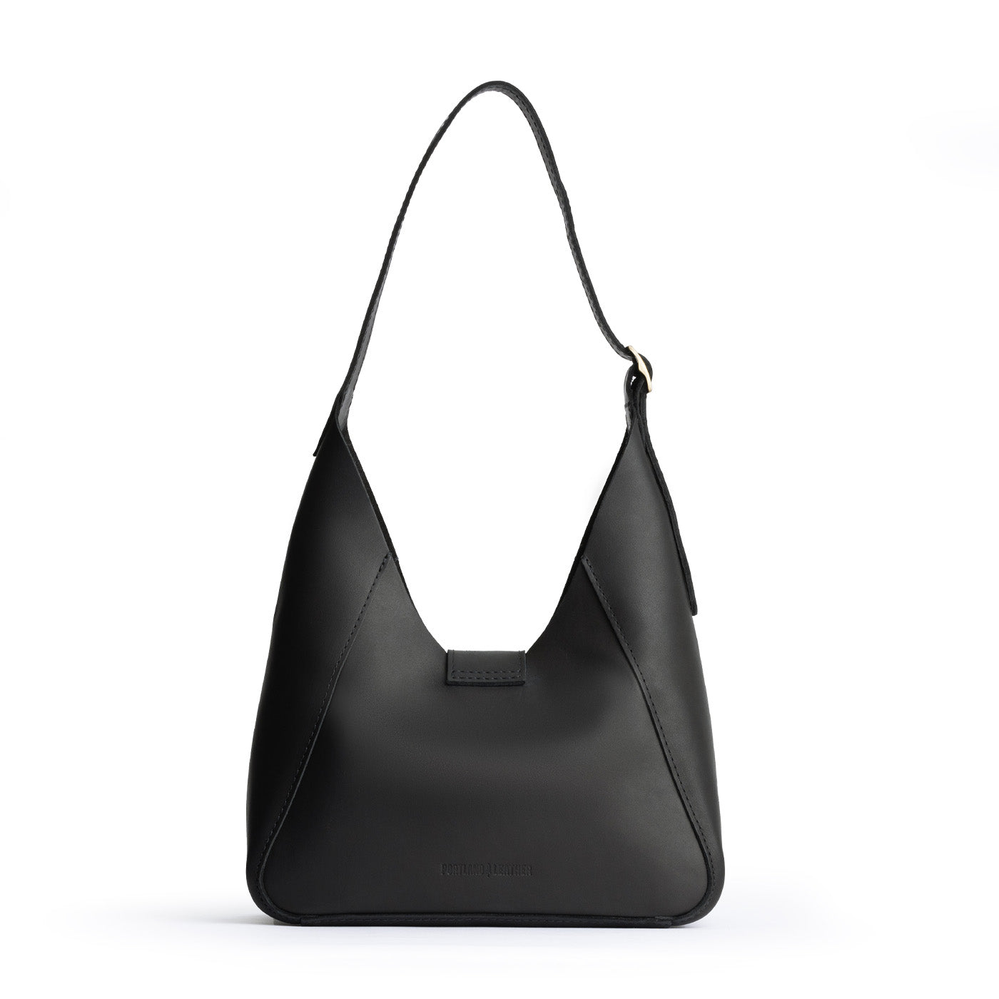 Black | Structured hobo shoulder bag with adjustable strap and magnetic closure