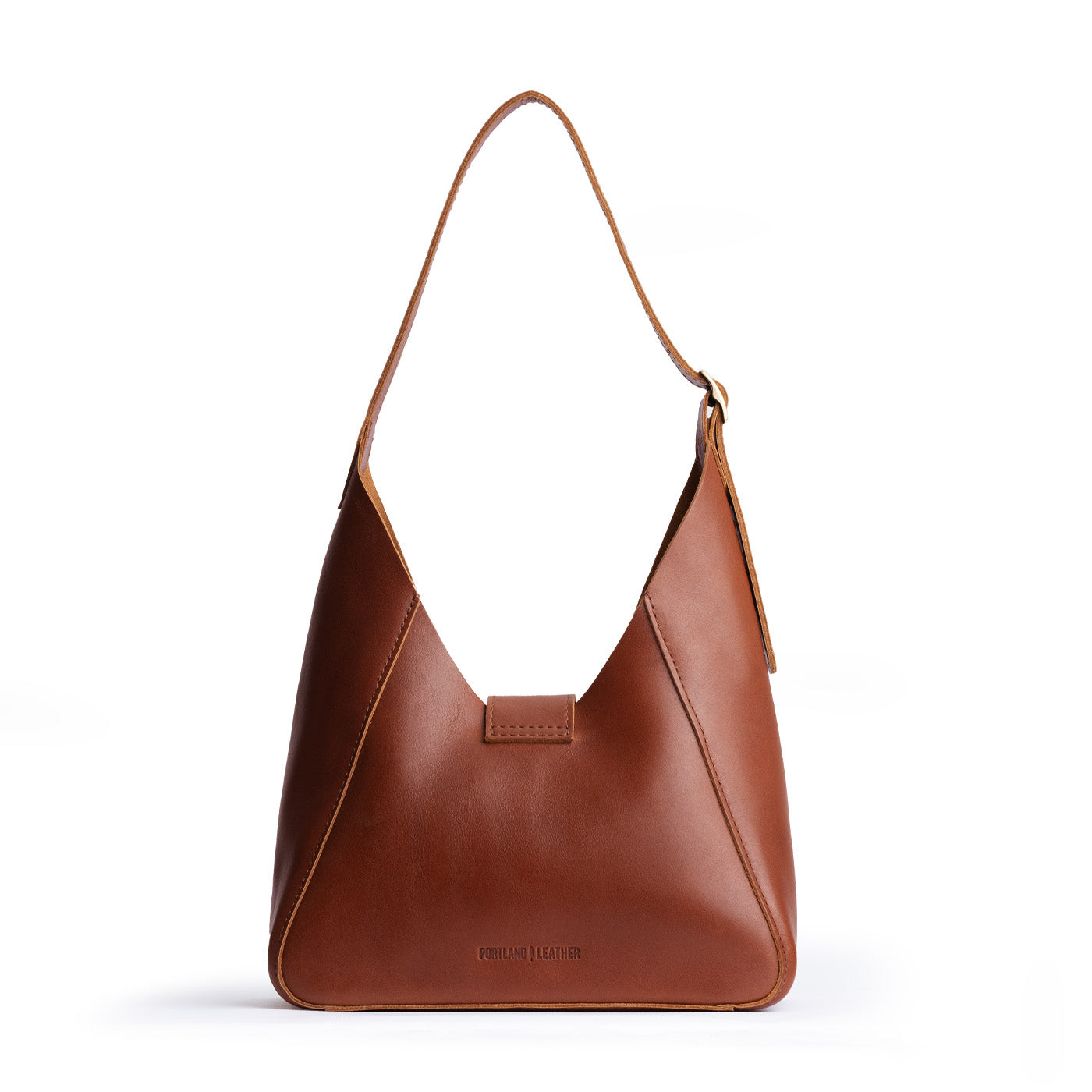 Chestnut | Structured hobo shoulder bag with adjustable strap and magnetic closure