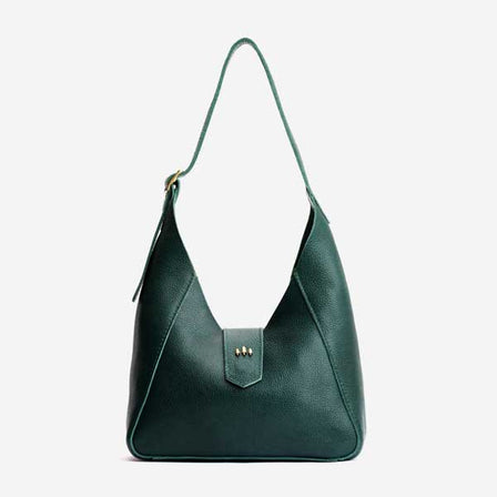 Forest Green | Structured hobo shoulder bag with adjustable strap and magnetic closure