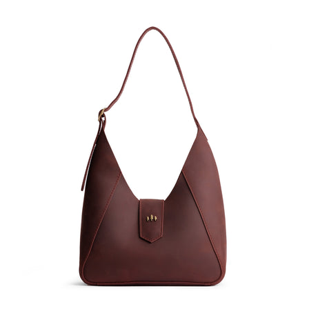 Merlot  | Structured hobo shoulder bag with adjustable strap and magnetic closure