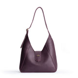 Plum | Structured hobo shoulder bag with adjustable strap and magnetic closure