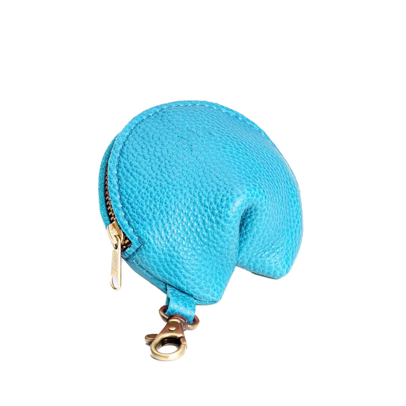 Baja | Leather fortune cookie shaped keychain pouch