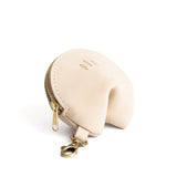 All Color: Dragon Bone | Leather fortune cookie shaped keychain pouch