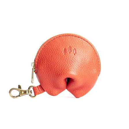 Koi | Leather fortune cookie shaped keychain pouch