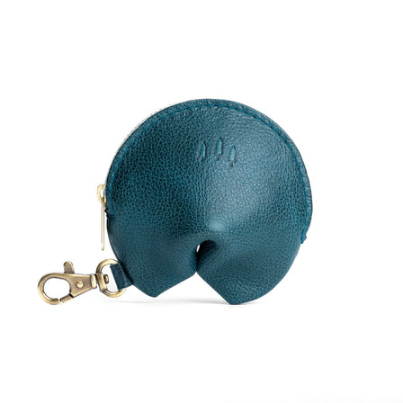 Lagoon | Leather fortune cookie shaped keychain pouch