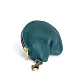 Lagoon | Leather fortune cookie shaped keychain pouch