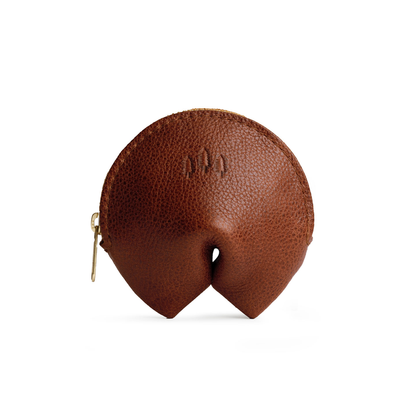 Nutmeg | Leather fortune cookie shaped pouch