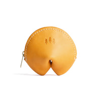 All Color: Sunflower | Leather fortune cookie shaped pouch