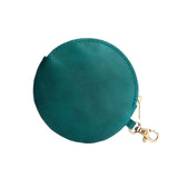 Caribbean | Leather flat round keychain pouch