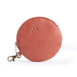 Watermelon | Leather flat round keychain pouch