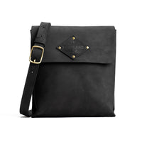  Shadow Black | Slim satchel bag with crossbody strap and magnet flap closure