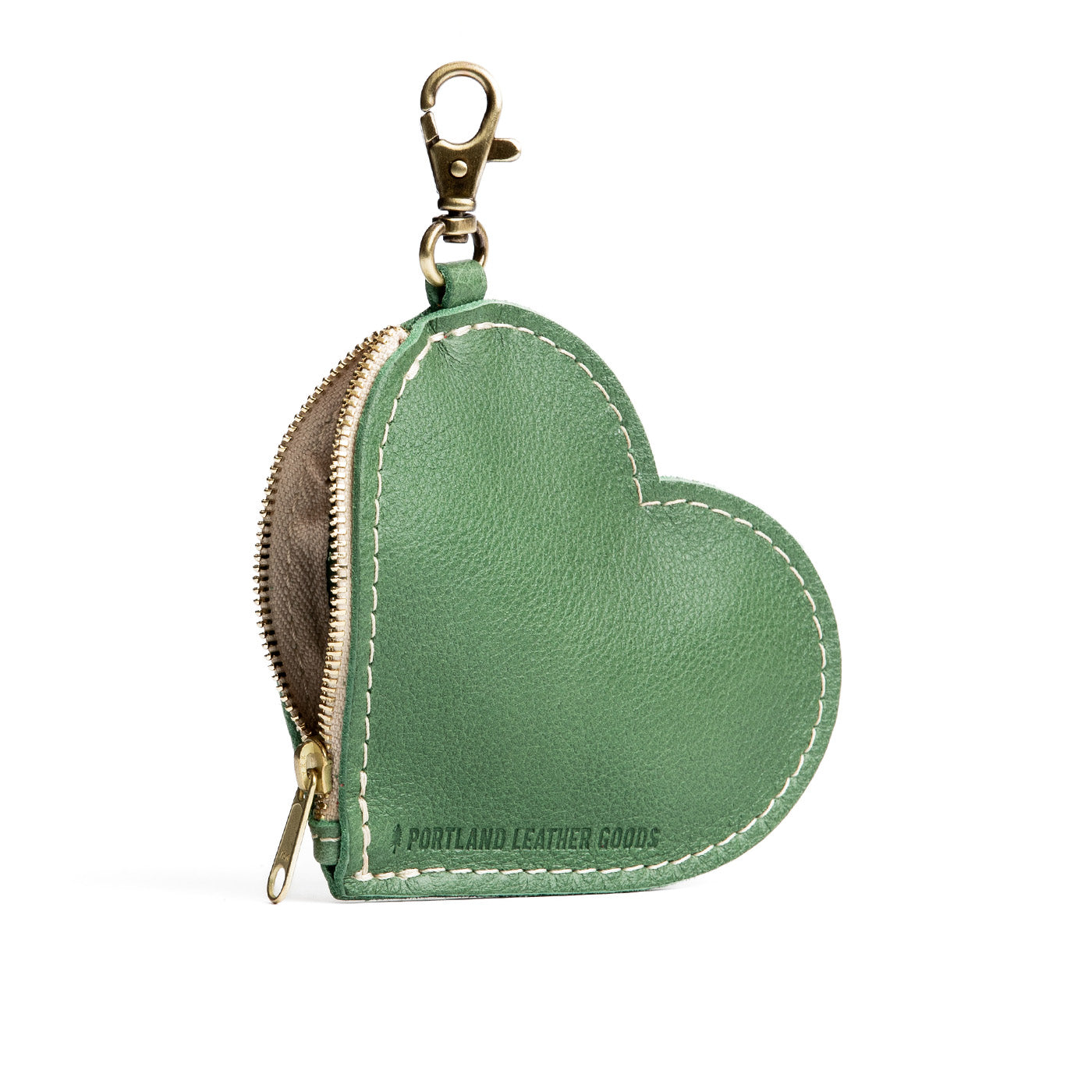 Mojito | top zippered heart shaped pouch with keychain