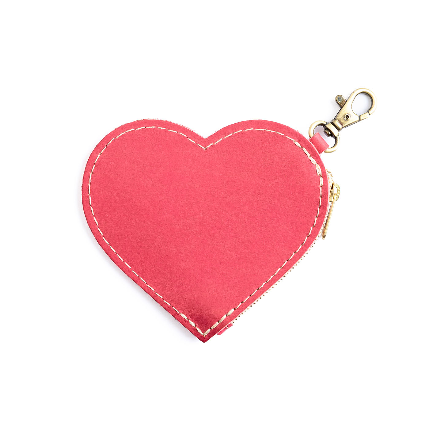 All Color: Tulip | top zippered heart shaped pouch with keychain