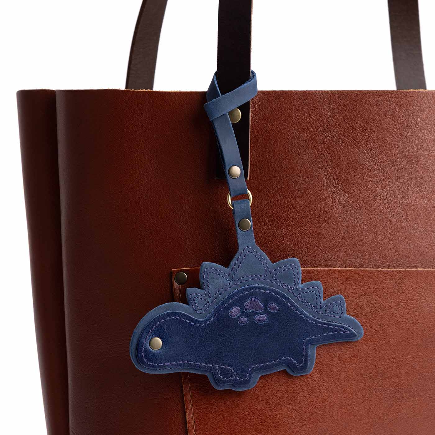 Cowboy Blue | Stegosaurus shaped leather tassel