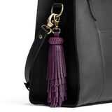 All Color: Plum | Tiered fringe tassel with lobster clasp