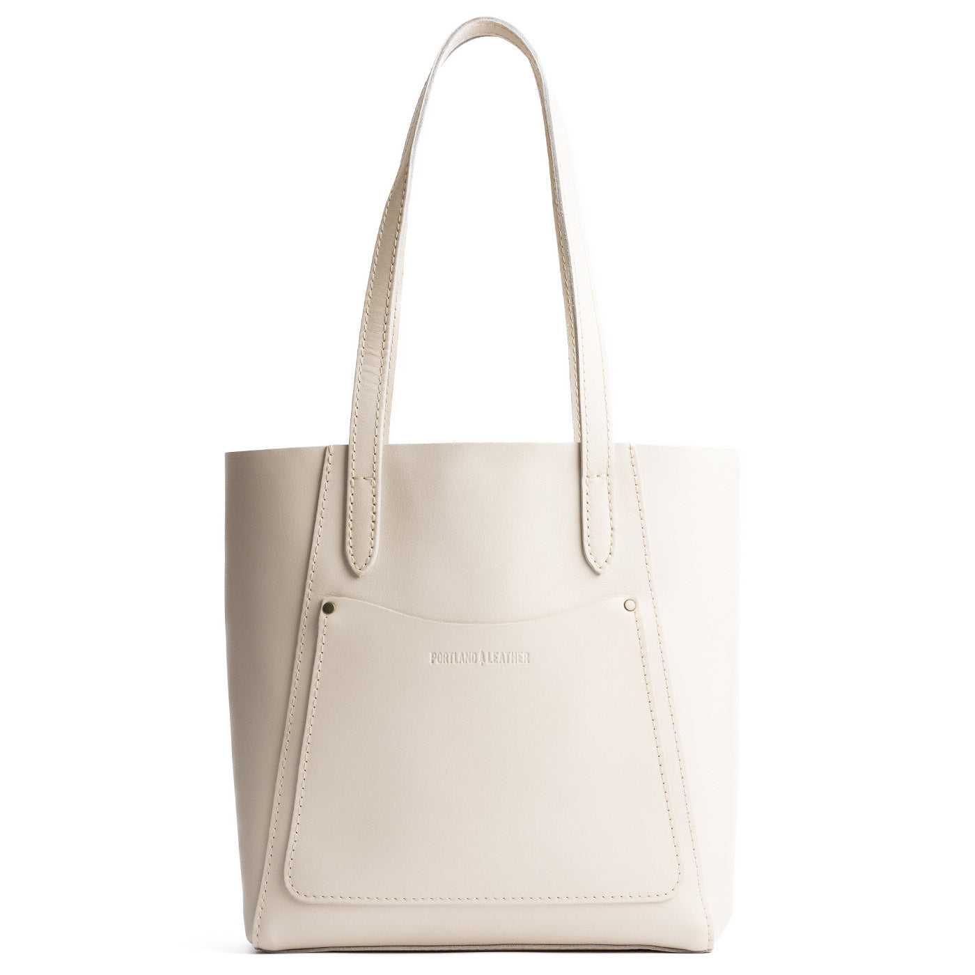 Bone*Large | Dual shoulder strap tote bag with an exterior pocket