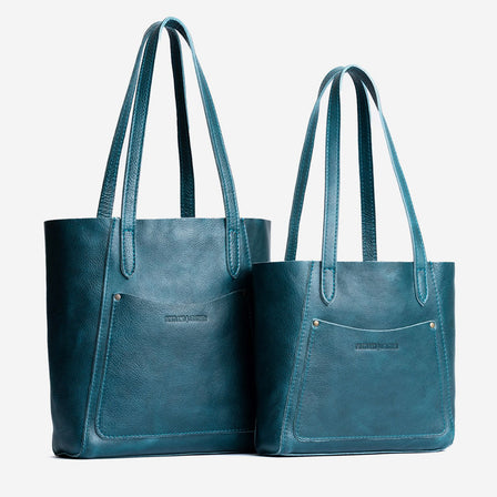 Lagoon*Small | Slim tote bag with dual shoulder straps and interior and exterior pockets