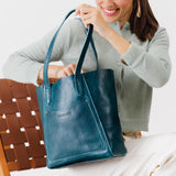 Lagoon Large | Dual shoulder strap tote bag with an exterior pocket