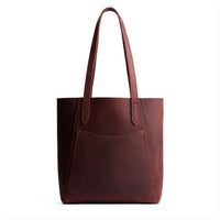 Merlot*Large | Large dual shoulder strap tote bag with an exterior pocket