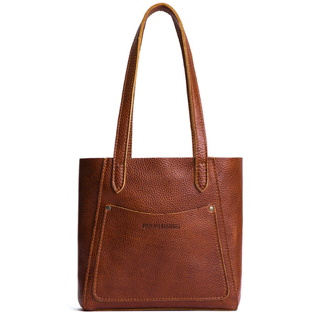 Nutmeg*Small | Slim tote bag with dual shoulder straps and interior and exterior pockets