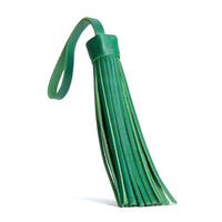 All Color: Cowboy Mint | Fringed leather tassel with leather loop