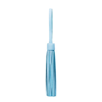 Glacial Blue | Fringed leather tassel with leather loop