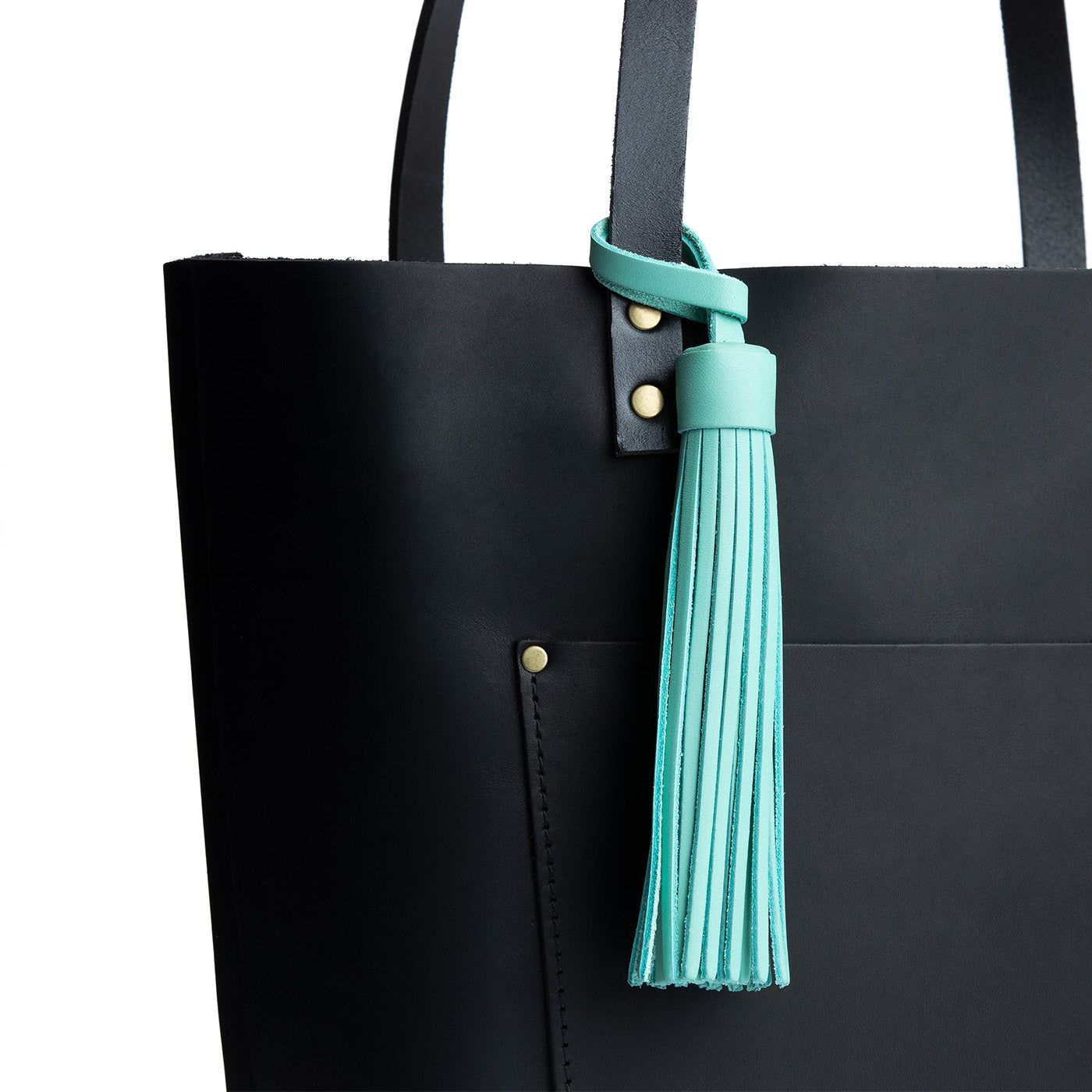 Mint*Jumbo | Fringed leather tassel with leather loop