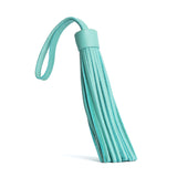 Mint Jumbo | Fringed leather tassel with leather loop