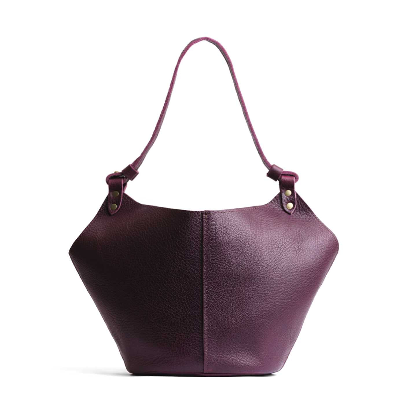 Plum*Large | Structured bucket shaped handbag with an adjustable shoulder strap