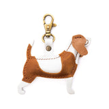 Shortbread | Leather hound dog shaped keychain with metal lobster clasp